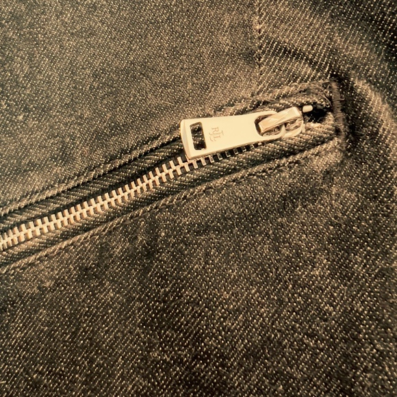 Lauren Ralph Lauren women's denim blazer size 10 black jean jacket classic slim - Picture 4 of 8